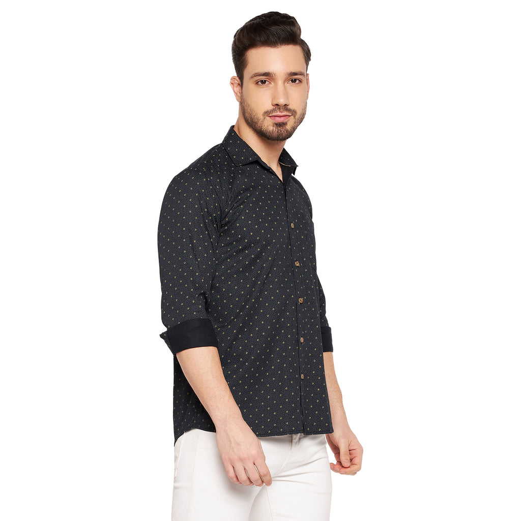 Duke Urban Men Slim Fit Printed Spread Collar Casual Shirt (SDO8PRSI)