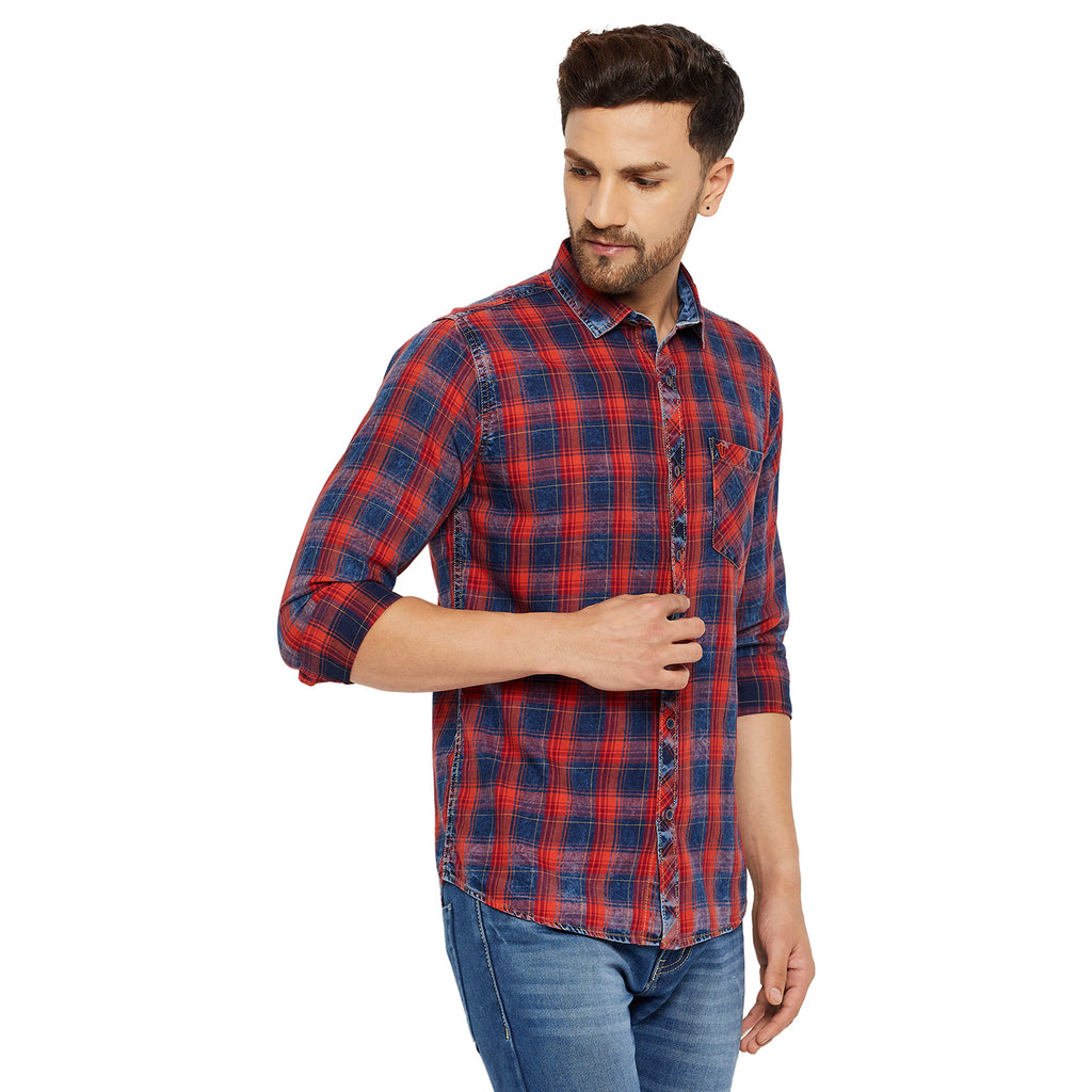 Duke Urban Men Slim Fit Solid Spread Collar Casual Shirt (SDO9CKID)