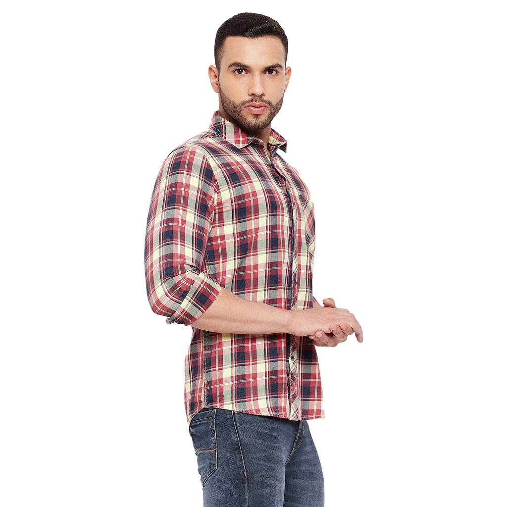 Duke Urban Men Slim Fit Checkered Spread Collar Casual Shirt (SDO9CKIG)