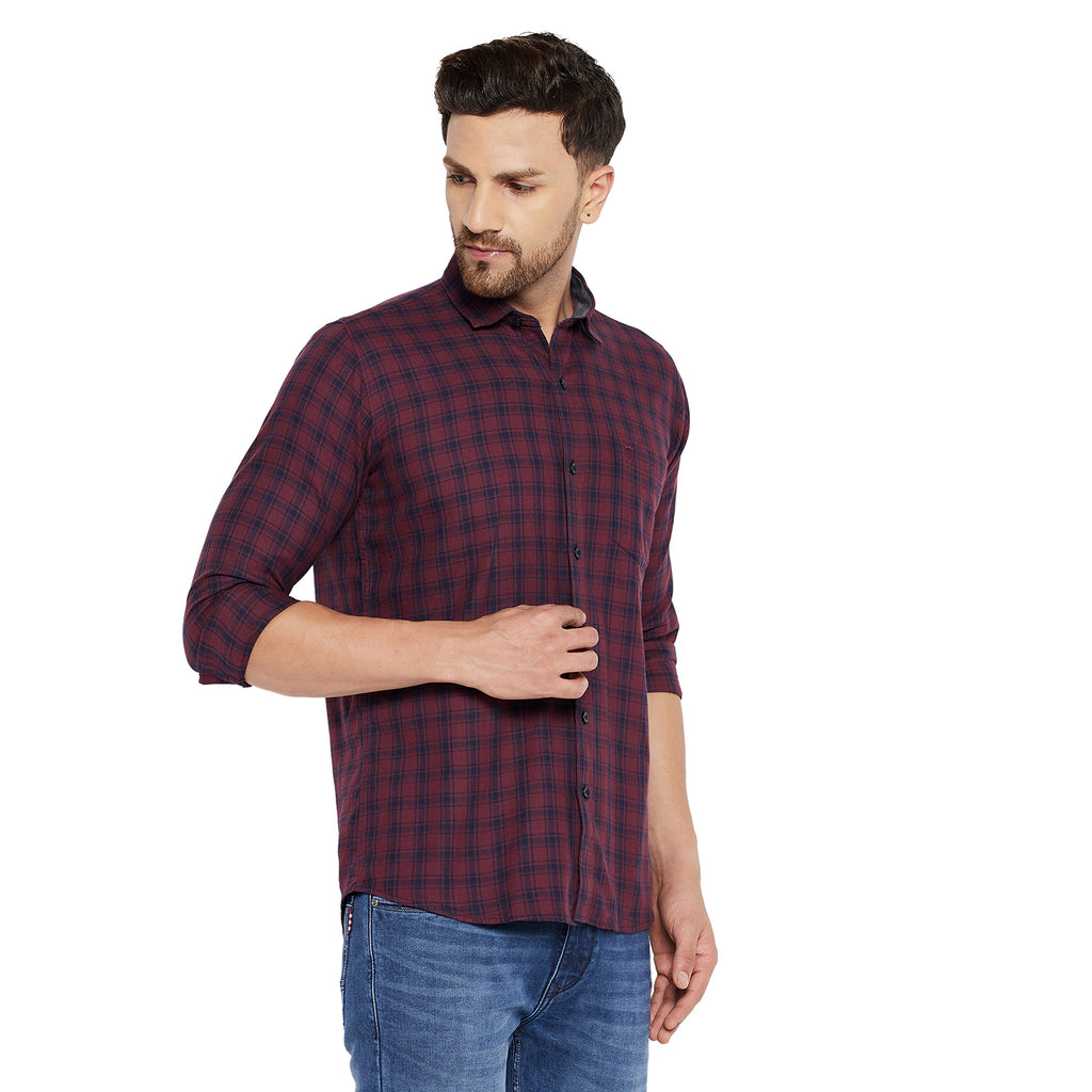 Duke Urban Men Slim Fit Solid Spread Collar Casual Shirt (SDO8CKLD)