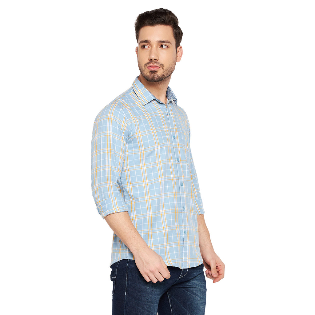 Duke Urban Men Slim Fit Checkered Spread Collar Casual Shirt (SD7CKTQ)