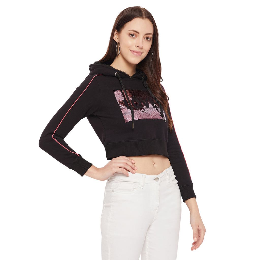 Duke Urban Women Hooded Crop Sweatshirt (LFX762)