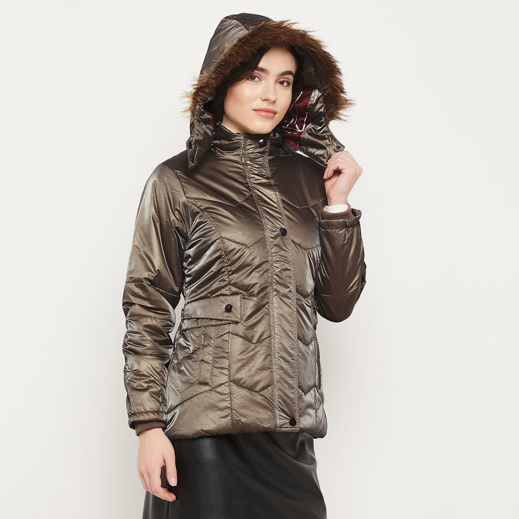 Duke Urban Women Full Sleeve Embossed Quilted Jacket (SDZ6698)