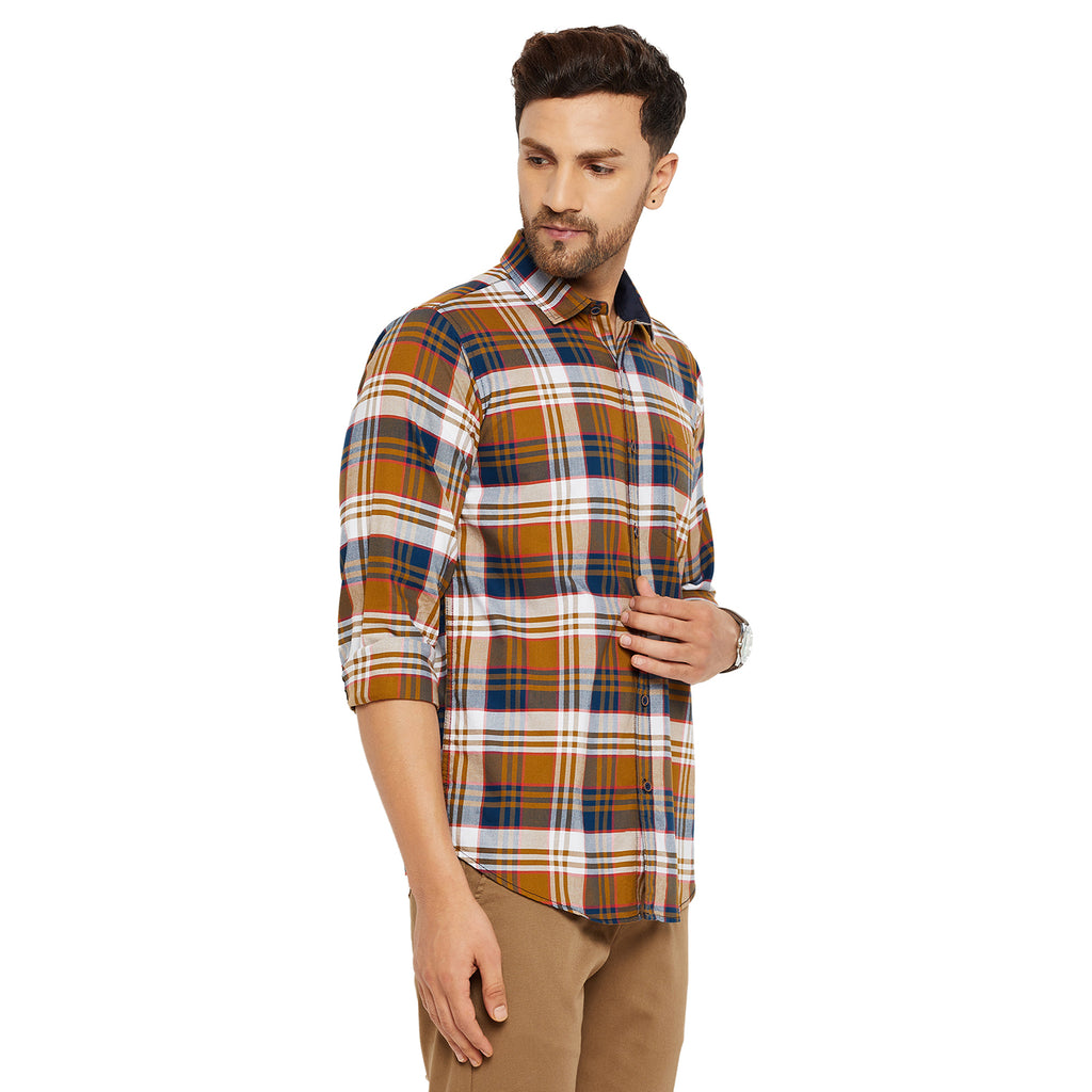 Duke Urban Men Slim Fit Solid Spread Collar Casual Shirt (SDO5CKOL)