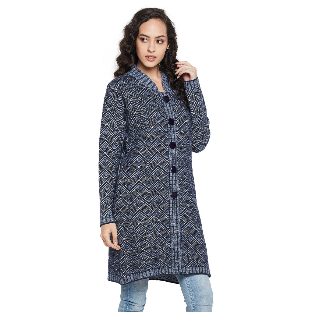 Duke Urban Women Full sleeve Collared Neck Cardigan (SDS1090)
