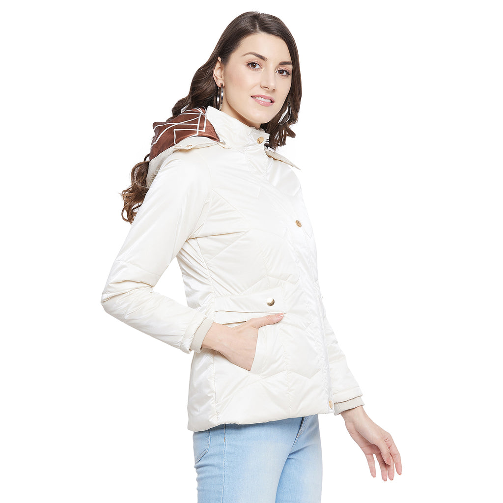Duke Urban Women Full Sleeve Embossed Quilted Jacket (SDZ6698)