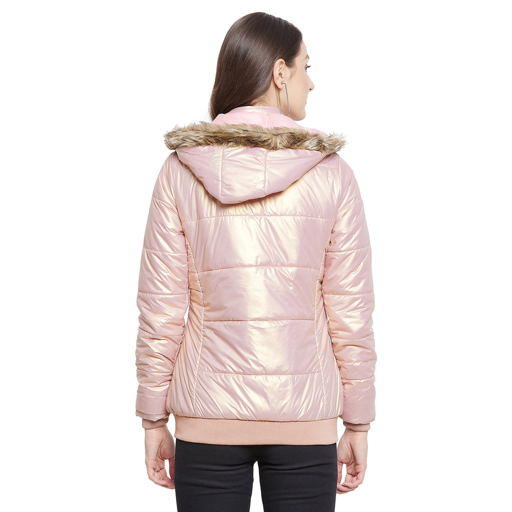 Duke Urban Women Full Sleeve Mettalic Quilted Jacket (SDZ6748)