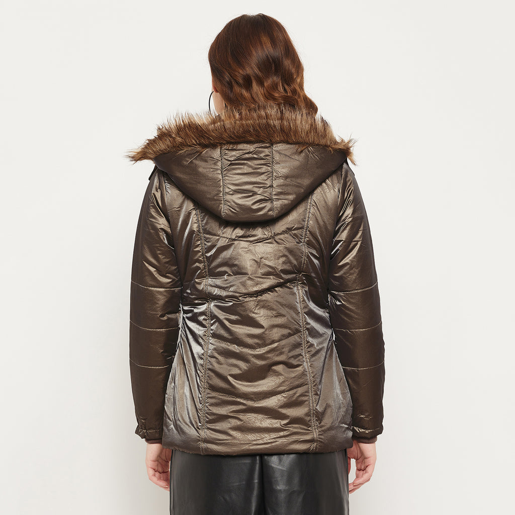 Duke Urban Women Full Sleeve Embossed Quilted Jacket (SDZ6698)