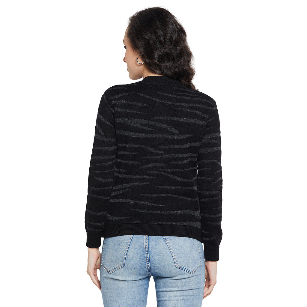 Duke Urban Women Full sleeve Round Neck Zipper Cardigan (SDS1004)