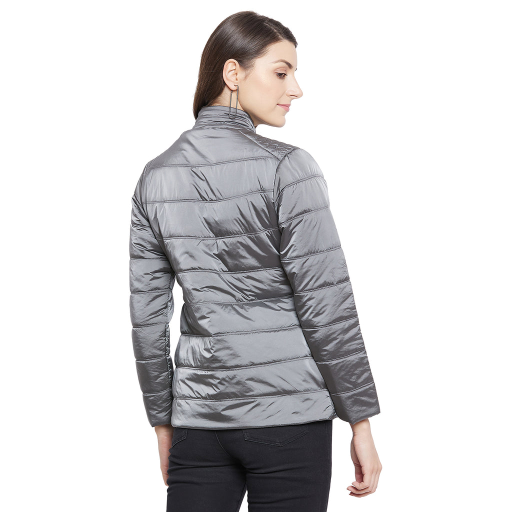 Duke Urban Women Full Sleeve Mettalic Quilted Jacket (SDZ6703)