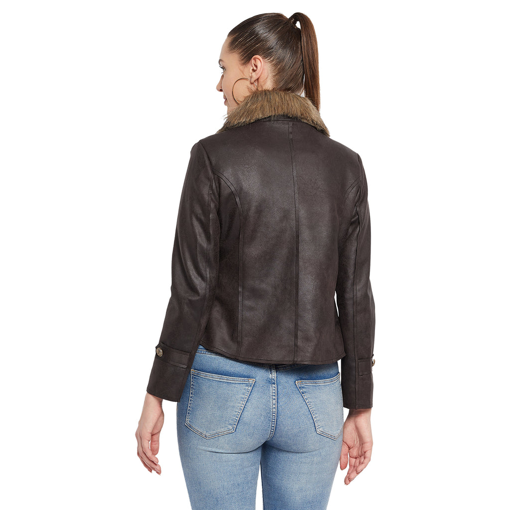 Duke Urban Women Full Sleeve Cropped Coat (SDZ6730)