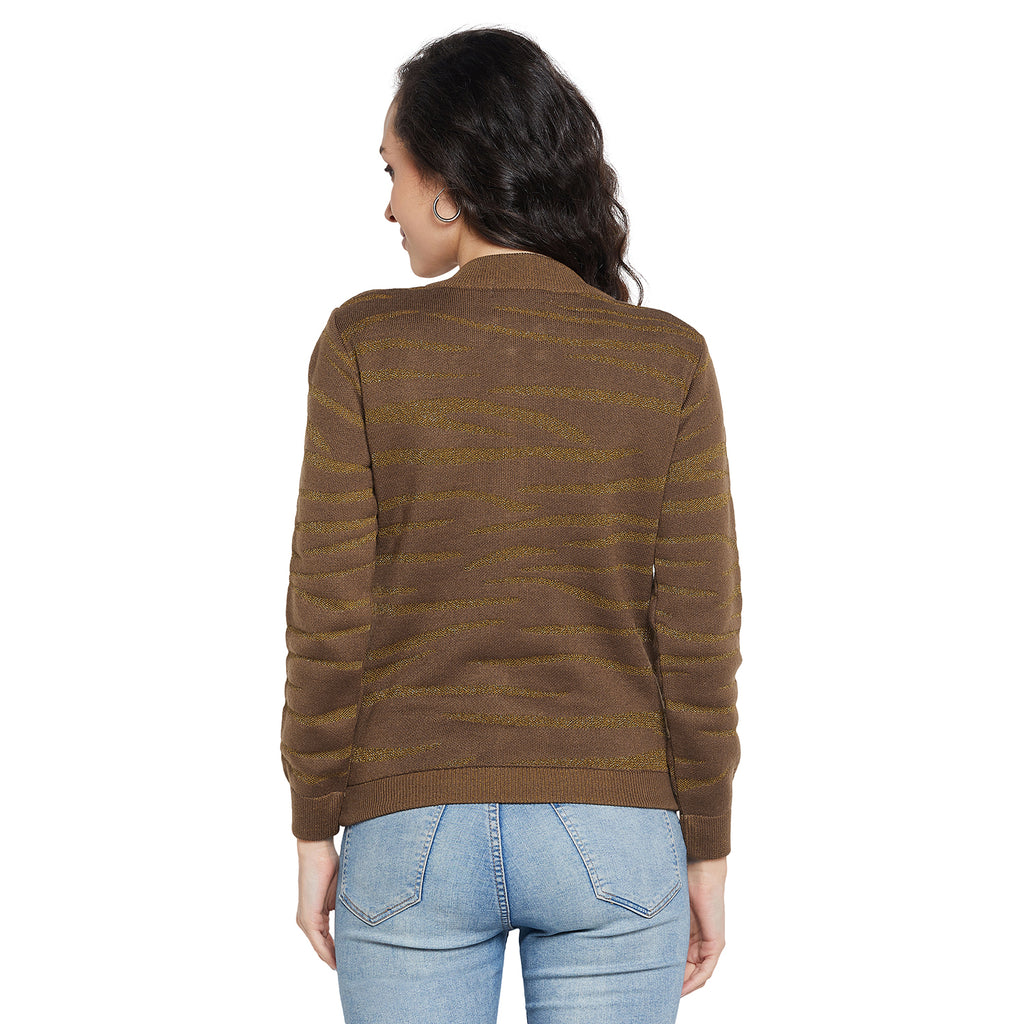 Duke Urban Women Full sleeve Round Neck Zipper Cardigan (SDS1004)