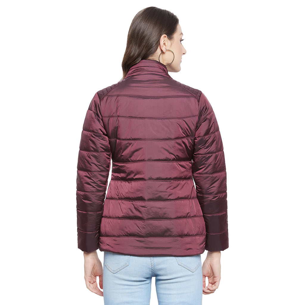 Duke Urban Women Full Sleeve Mettalic Quilted Jacket (SDZ6703)