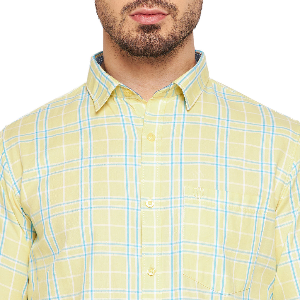 Duke Urban Men Slim Fit Checkered Spread Collar Casual Shirt (SD7CKTQ)