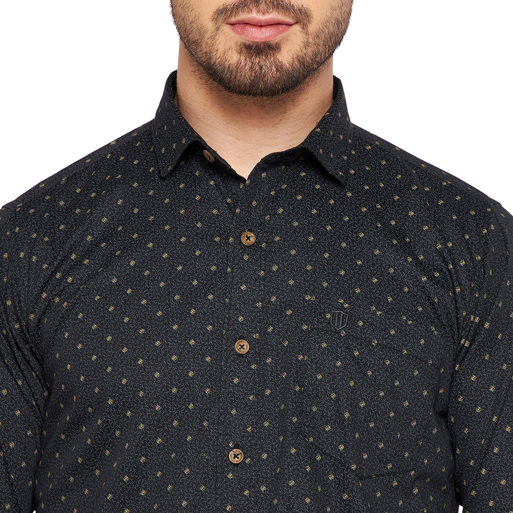 Duke Urban Men Slim Fit Printed Spread Collar Casual Shirt (SDO8PRSI)