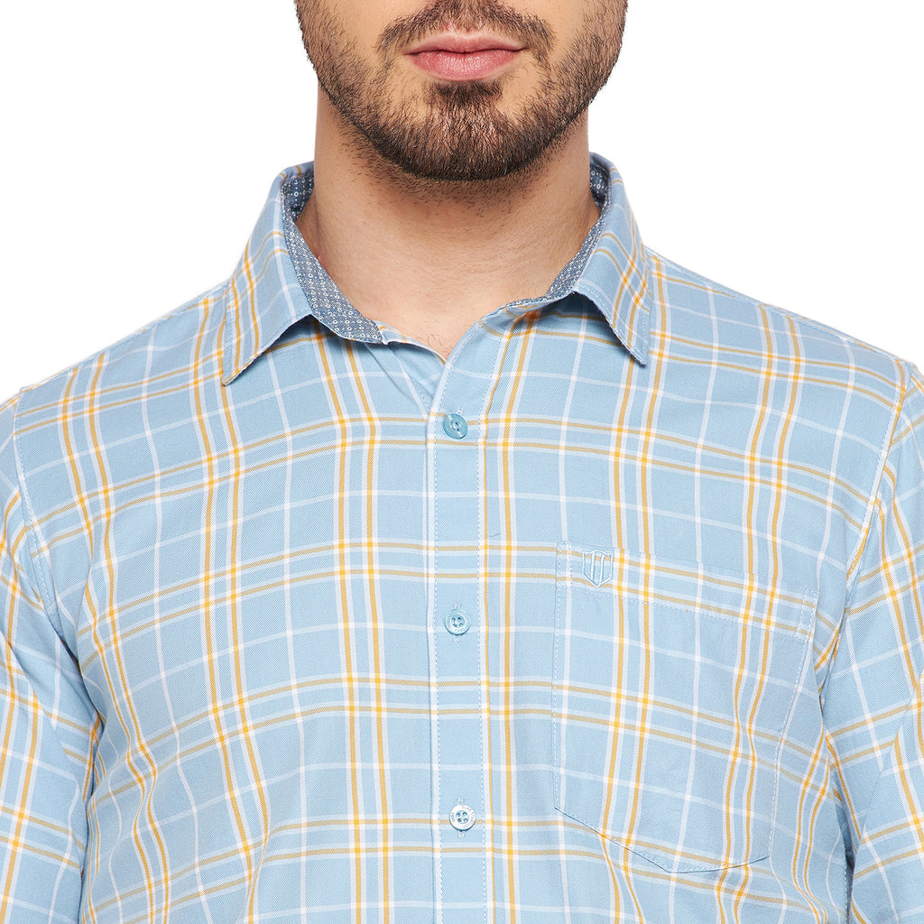 Duke Urban Men Slim Fit Checkered Spread Collar Casual Shirt (SD7CKTQ)