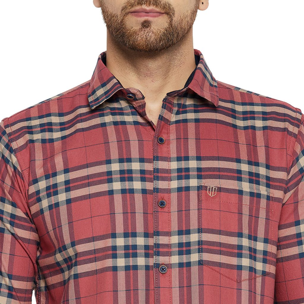 Duke Urban Men Slim Fit Solid Spread Collar Casual Shirt (SDO5CKOE)