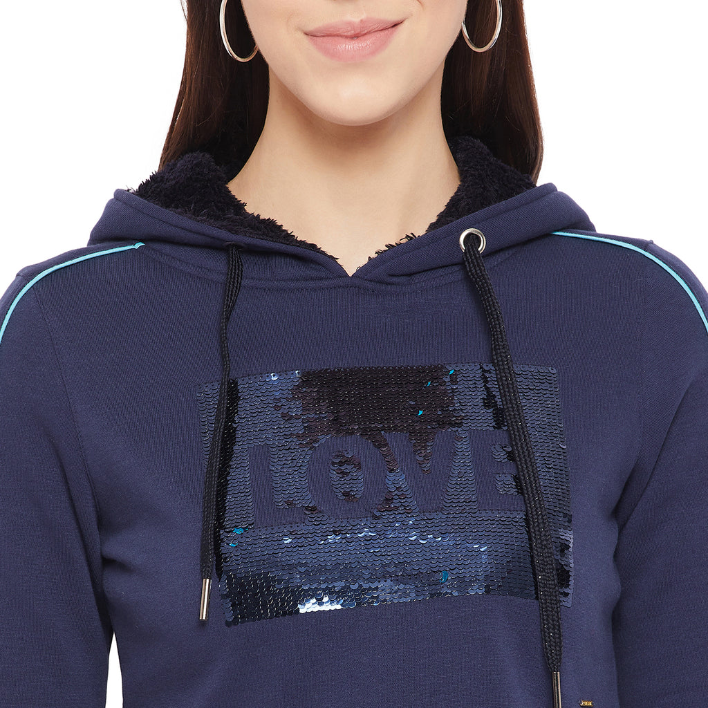 Duke Urban Women Hooded Crop Sweatshirt (LFX762)