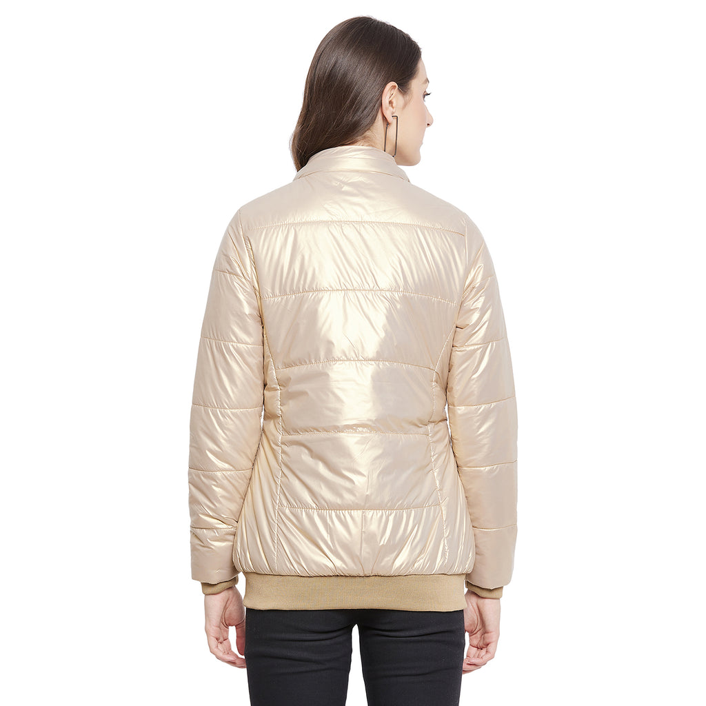 Duke Urban Women Full Sleeve Mettalic Quilted Jacket (SDZ6748)