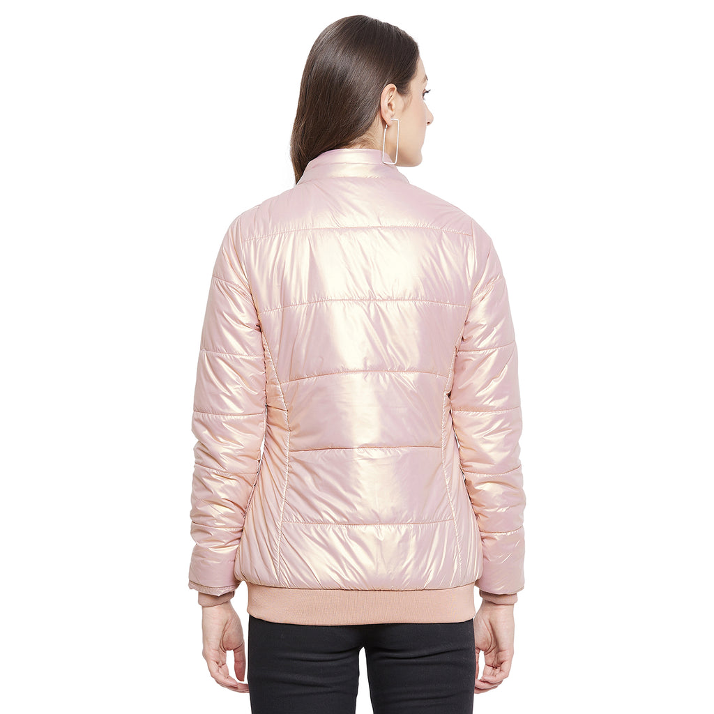 Duke Urban Women Full Sleeve Mettalic Quilted Jacket (SDZ6748)