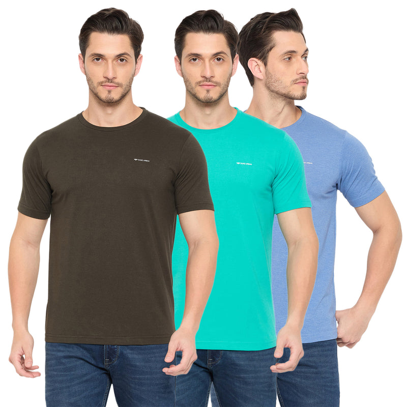 Duke Urban Men Half Sleeve Cotton Pack of 3 T-shirts (ONSDVP41)