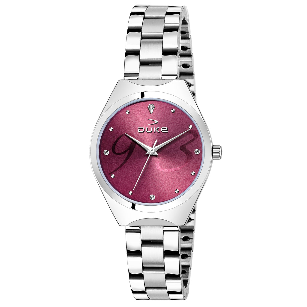 Duke Stainless Steel Quartz Watch for Women Pink Dial  (DK5014RW02C)