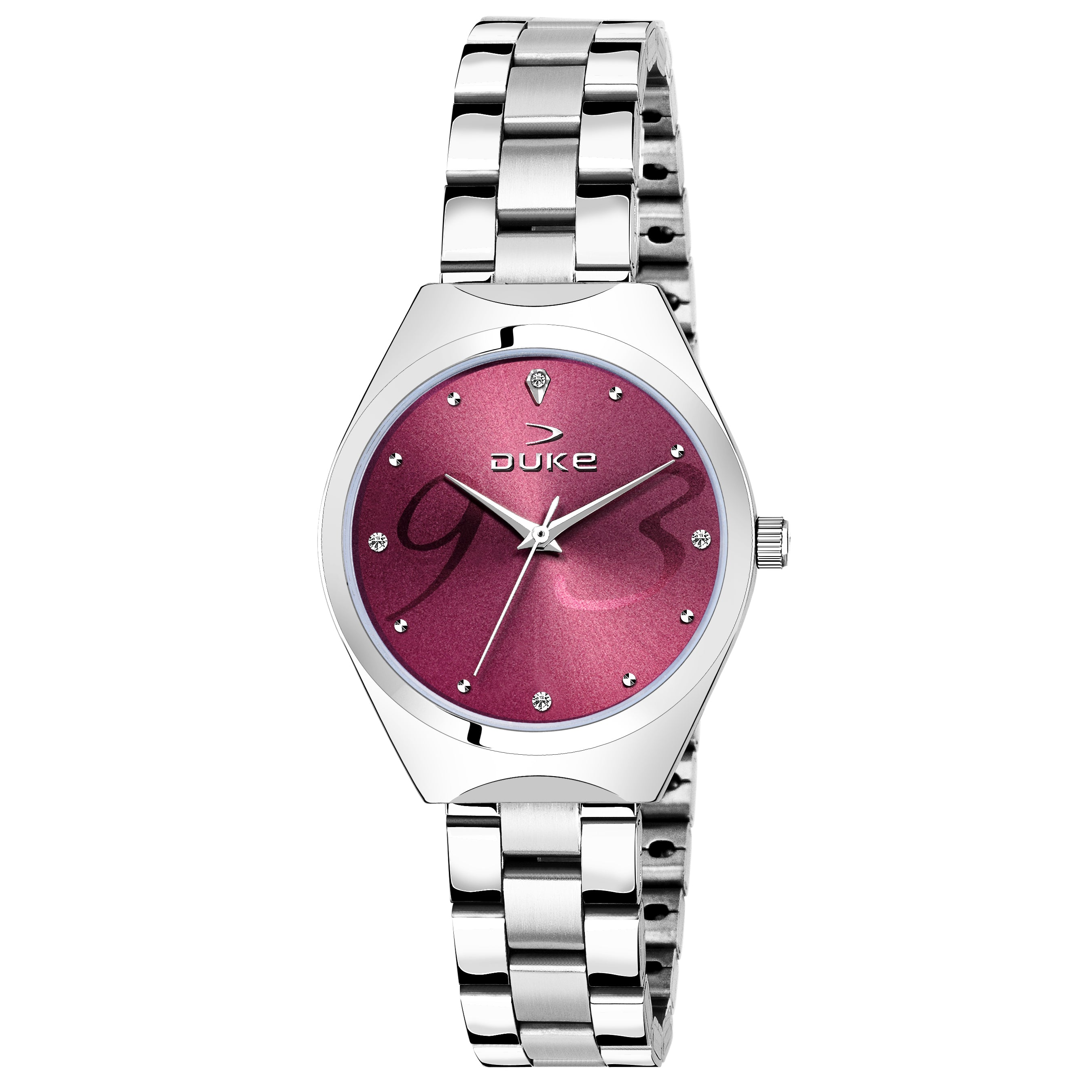 Duke Stainless Steel Quartz Watch for Women Pink Dial  (DK5014RW02C)