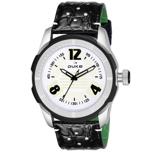 Duke Black Analogue White Men Formal Quartz Watch Dial (DK506RM01S)