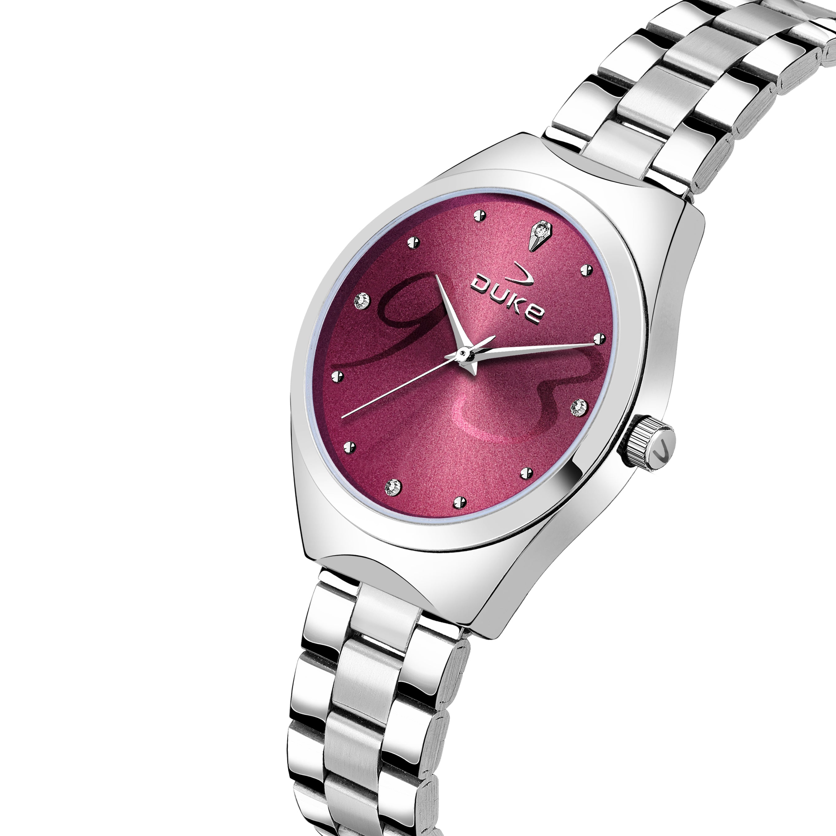 Duke Stainless Steel Quartz Watch for Women Pink Dial  (DK5014RW02C)