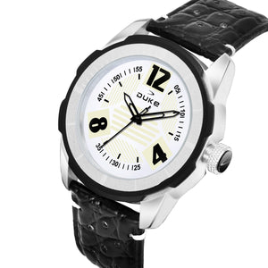 Duke Black Analogue Men’s Formal Quartz Watch Dial- White (DK506RM01S)