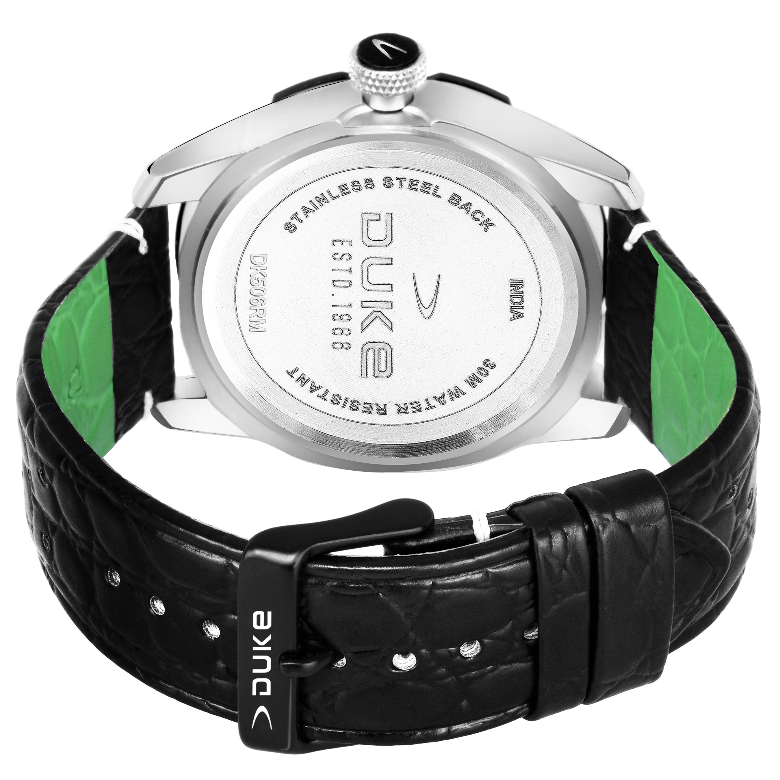 Duke Black Analogue White Men Formal Quartz Watch Dial (DK506RM01S)