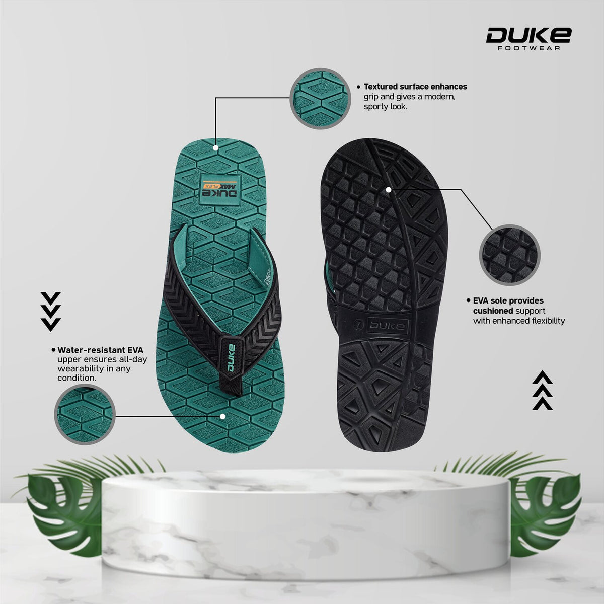 Duke Mens Hexagrip Flip-Flops (FWC6217)