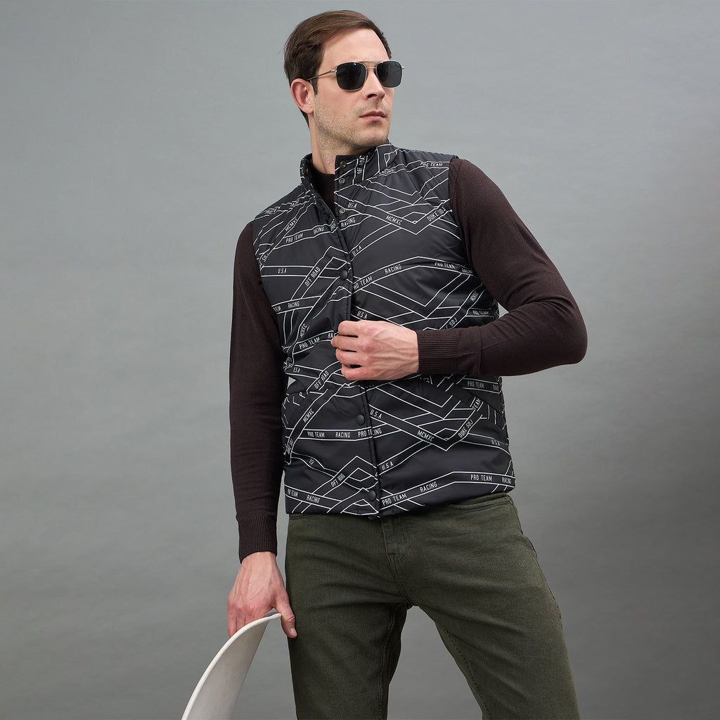Duke Urban Men Sleeveless High Neck Reversible Jacket (SDZ3057N)