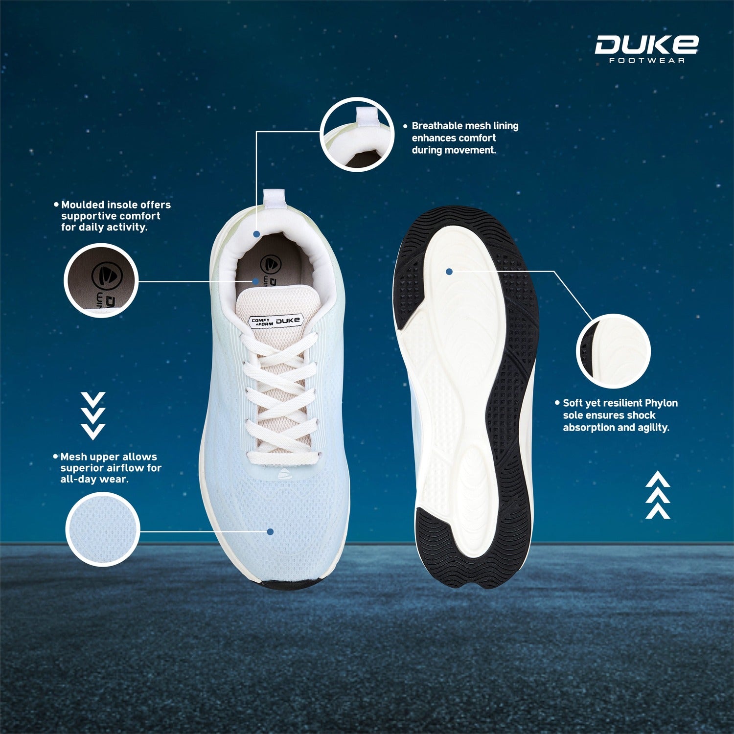 Duke Mens Aerobloom Sports Shoes (FWOL2154)