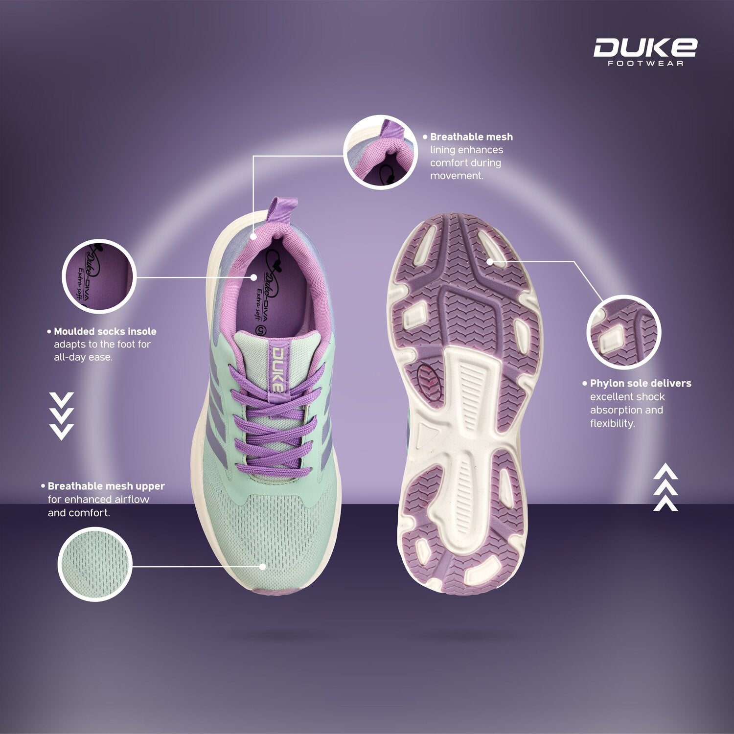 Duke Urban Women's Sky Rush Sports Shoes (XFOL1573)