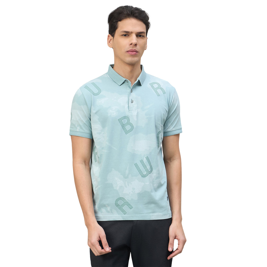 Duke Urban Men Typography Half Sleeve Slim fit Polo Tshirt (LF7632)