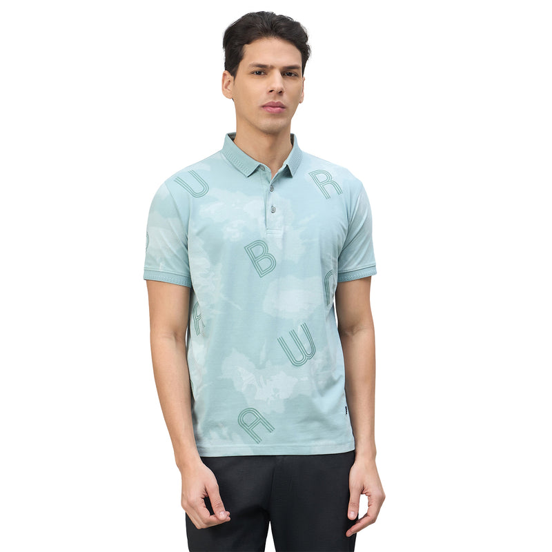 Duke Urban Men Typography Half Sleeve Slim fit Polo Tshirt (LF7632)