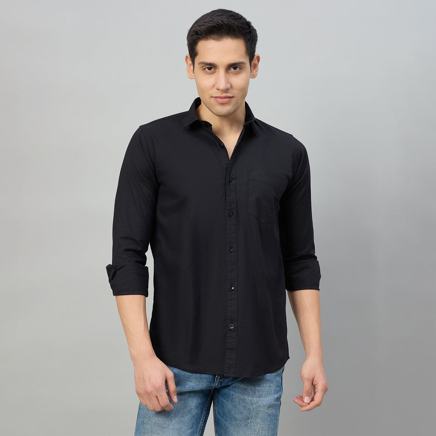 Duke Men Slim Fit Full Sleeve Short Style Cotton Shirt (SDO8PLOF)