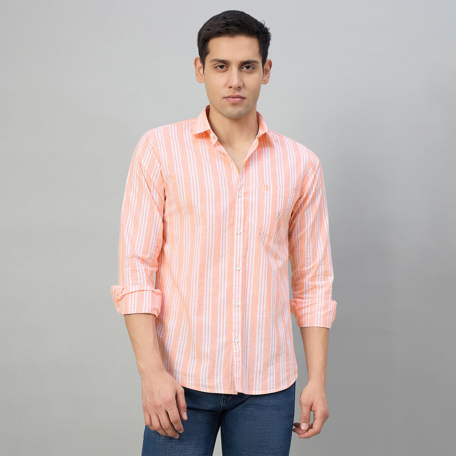 Duke Men Slim Fit Full Sleeve Short Style Cotton Shirt (SDO9STG)