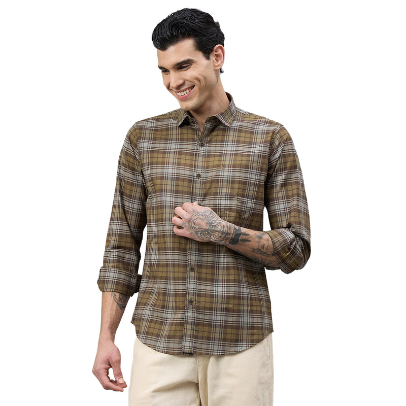 Duke Urban Men Checkered Full Sleeve Spread Collar Slim Shirt (SDO9CKR)