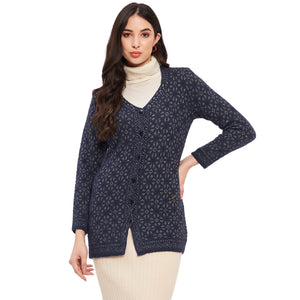 Duke Stardust Women Full Sleeve Self Design Cardigan (SDS954)