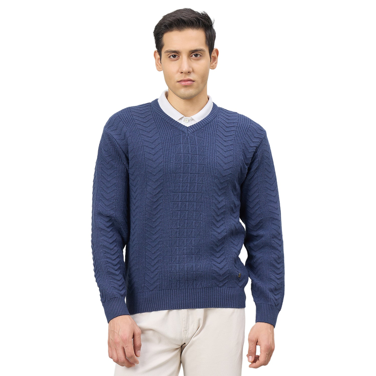 Duke Urban Men Full Sleeve V Neck Regular Sweater (SDS2353)