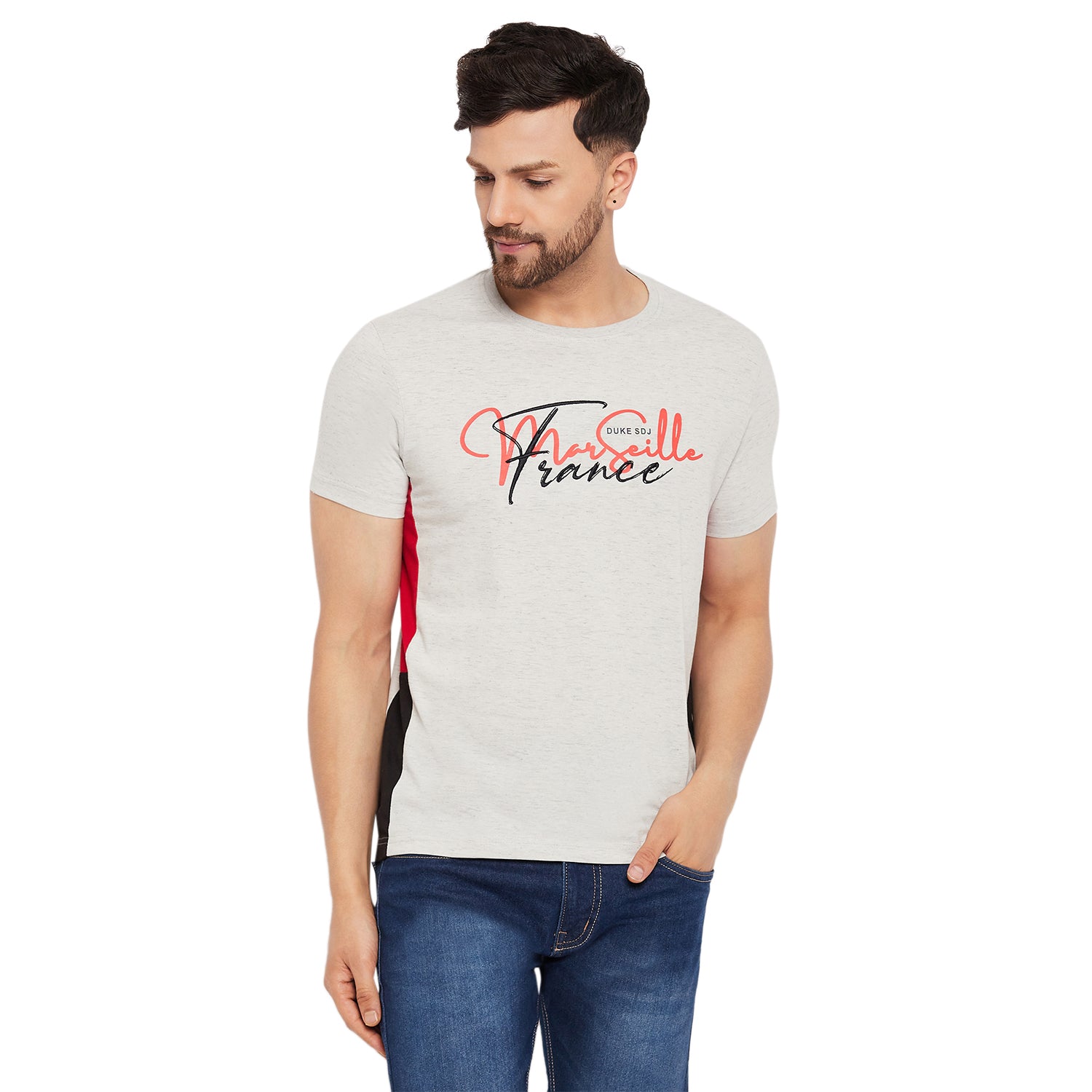 Duke Stardust Men Half Sleeve Cotton T-shirt (LF5887)