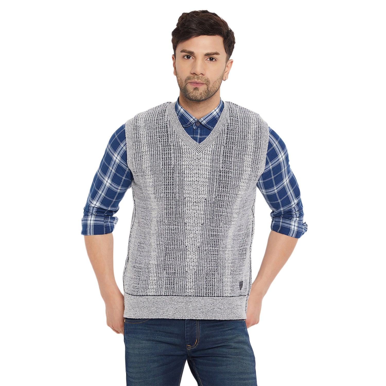 Duke Urban Men Sleeveless V-Neck Reversible Sweater (SDS2171)