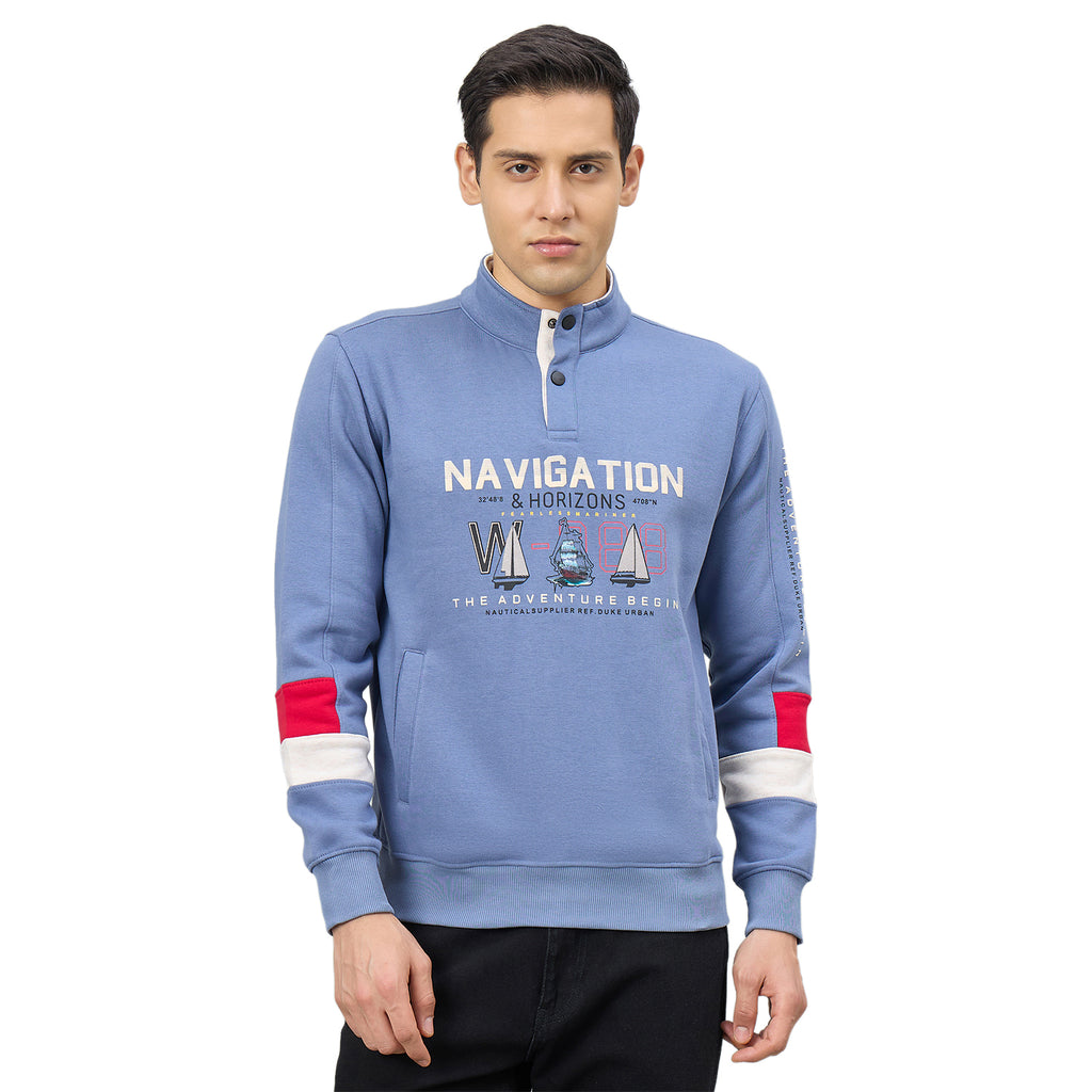 Duke Men Full Sleeve Half Zip Regular Sweatshirt (LF6494)