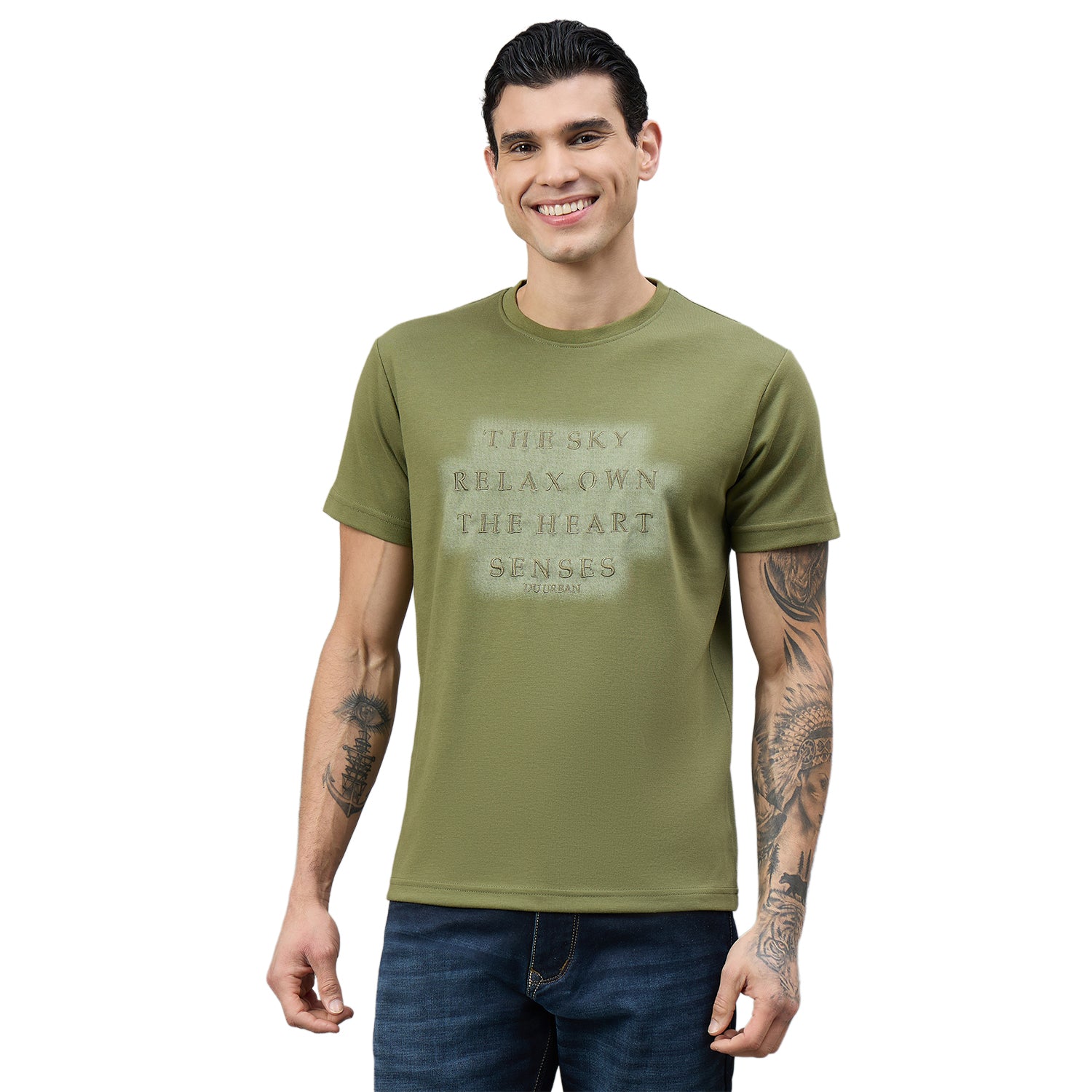 Duke Urban Men Typography Half Sleeve Round Neck Tshirt (LF7597)