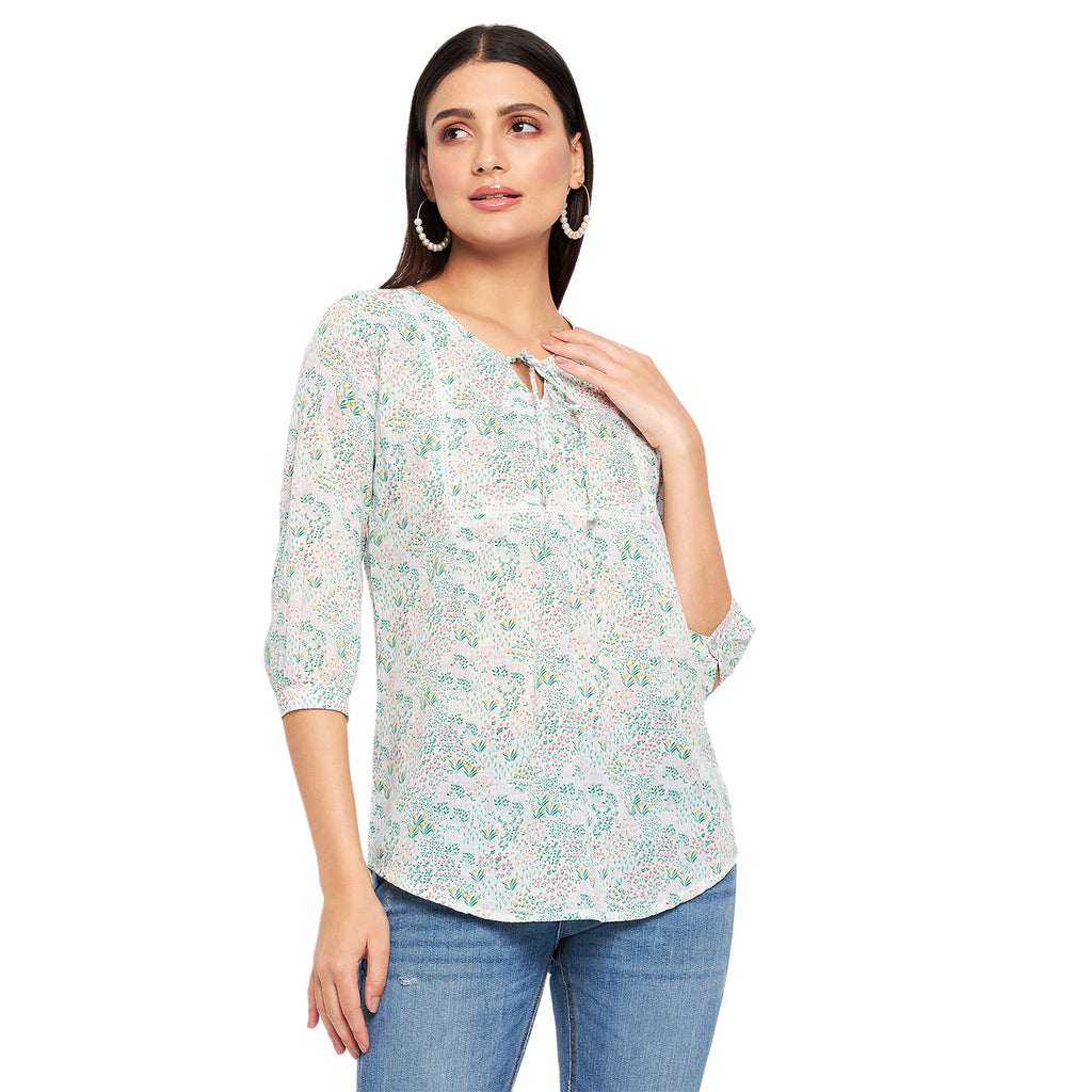 Duke Stardust Women V-Neck 3/4th Sleeve Printed Top (SDX3274)