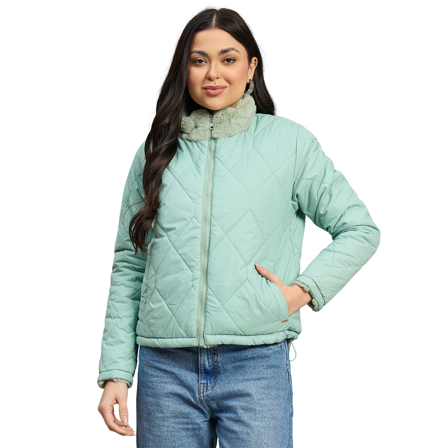 Duke Urban Women High Neck Full Sleeve Reversible Jacket (SDZ4183)