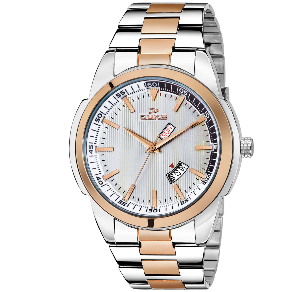 Duke Solid Stainless Steel Strap Chronograph Men Watch White Dial (DK015RM02C)