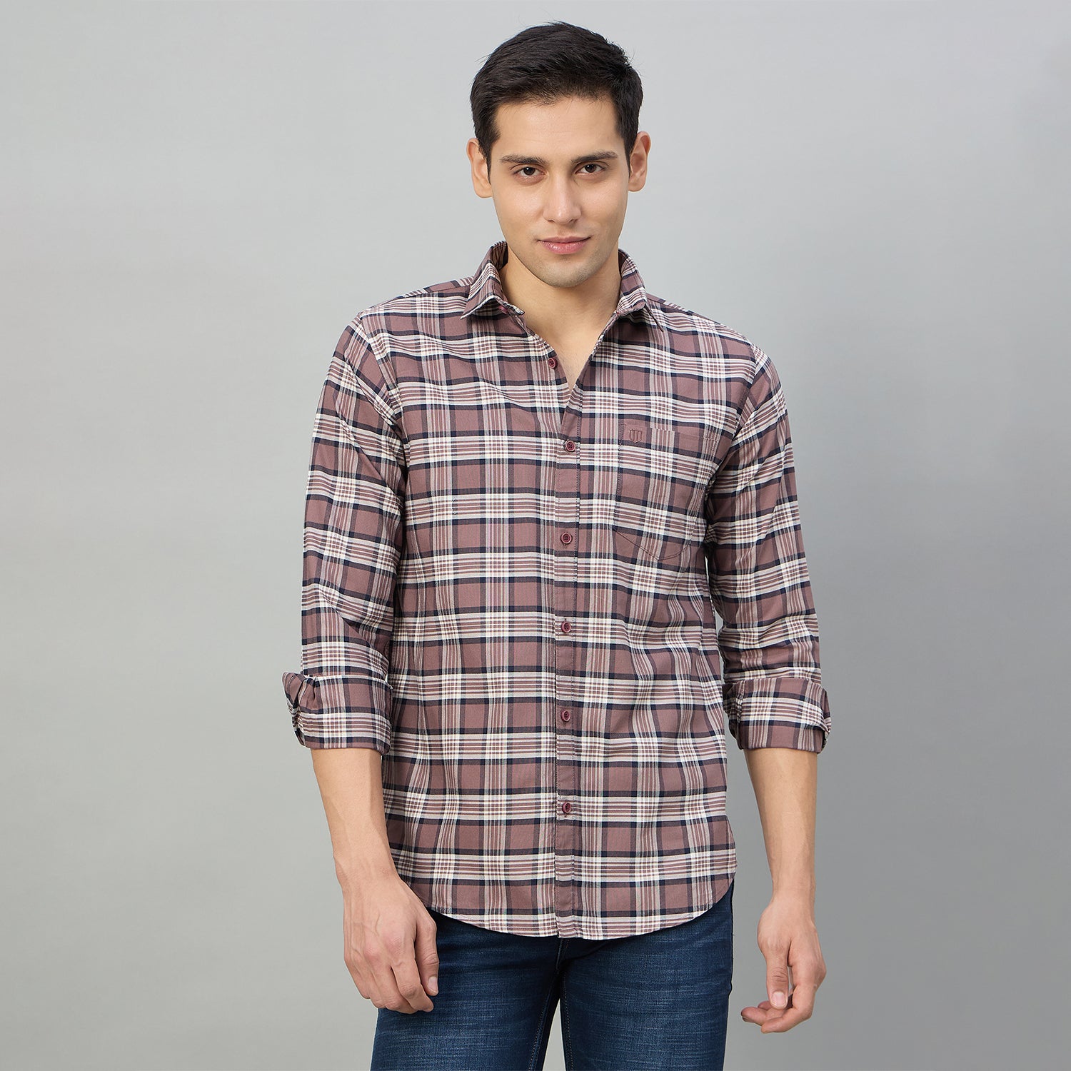 Duke Men Slim Fit Full Sleeve Oxford Cotton Shirt (SDO5CKCZ)
